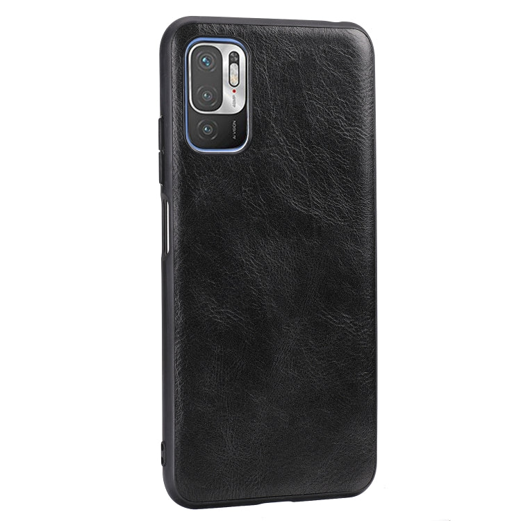 For Xiaomi Redmi Note 10 5G Crazy Horse Textured Calfskin PU+PC+TPU Case