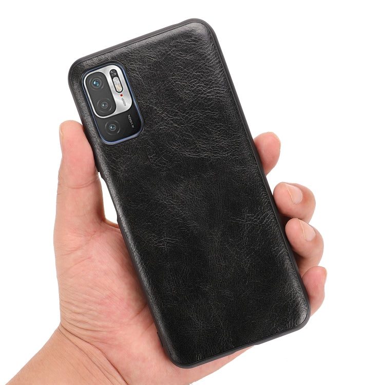 For Xiaomi Redmi Note 10 5G Crazy Horse Textured Calfskin PU+PC+TPU Case