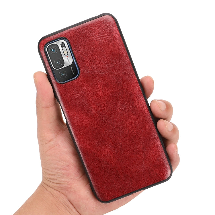 For Xiaomi Redmi Note 10 5G Crazy Horse Textured Calfskin PU+PC+TPU Case