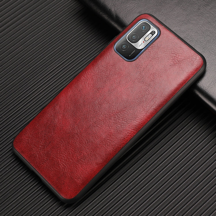 For Xiaomi Redmi Note 10 5G Crazy Horse Textured Calfskin PU+PC+TPU Case
