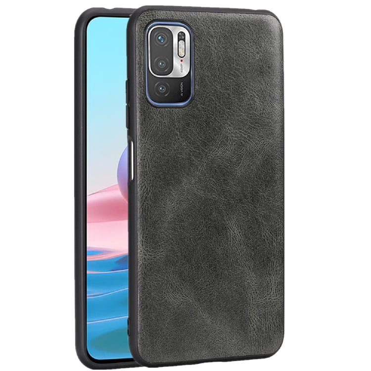 For Xiaomi Redmi Note 10 5G Crazy Horse Textured Calfskin PU+PC+TPU Case