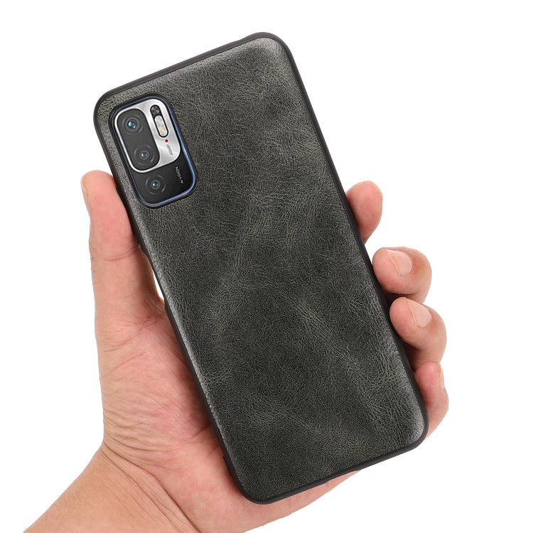 For Xiaomi Redmi Note 10 5G Crazy Horse Textured Calfskin PU+PC+TPU Case