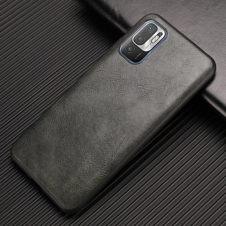 For Xiaomi Redmi Note 10 5G Crazy Horse Textured Calfskin PU+PC+TPU Case