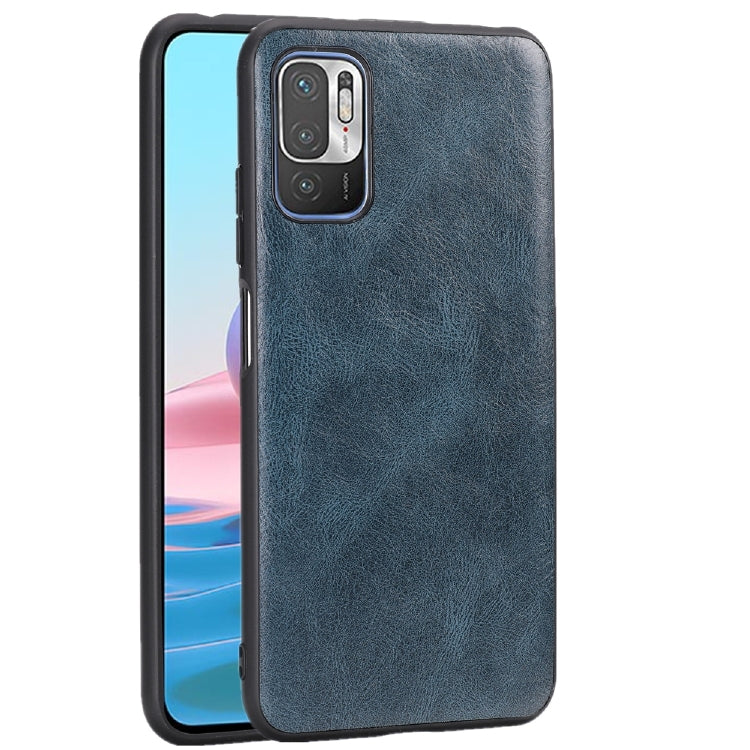 For Xiaomi Redmi Note 10 5G Crazy Horse Textured Calfskin PU+PC+TPU Case