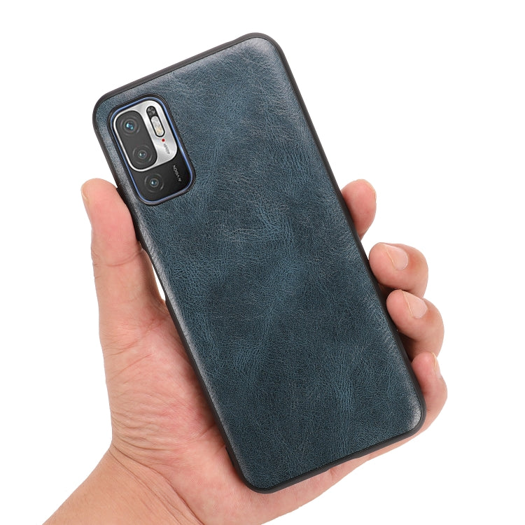 For Xiaomi Redmi Note 10 5G Crazy Horse Textured Calfskin PU+PC+TPU Case