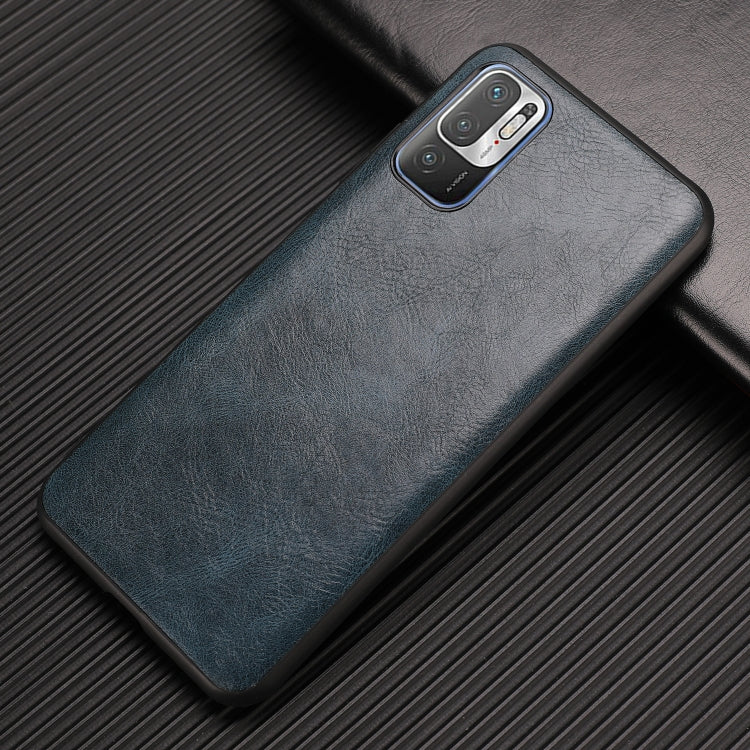 For Xiaomi Redmi Note 10 5G Crazy Horse Textured Calfskin PU+PC+TPU Case