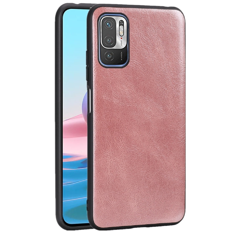 For Xiaomi Redmi Note 10 5G Crazy Horse Textured Calfskin PU+PC+TPU Case