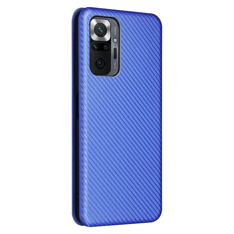 For Xiaomi Redmi Note 10 Pro Max Carbon Fiber Texture Horizontal Flip TPU + PC + PU Leather Case with Card Slot