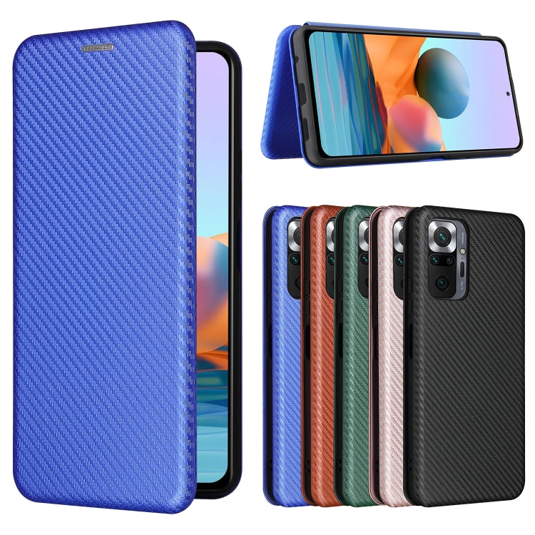 For Xiaomi Redmi Note 10 Pro Max Carbon Fiber Texture Horizontal Flip TPU + PC + PU Leather Case with Card Slot