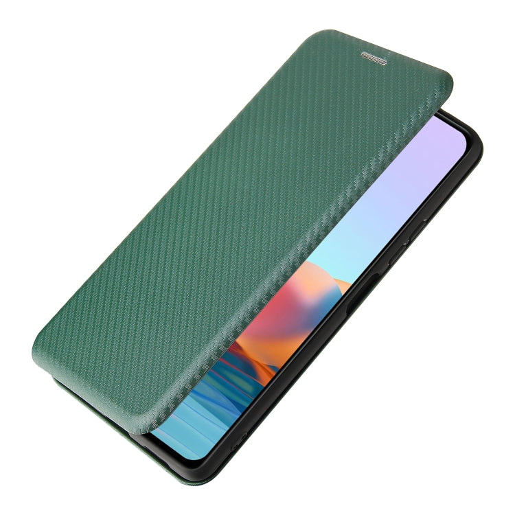 For Xiaomi Redmi Note 10 Pro Max Carbon Fiber Texture Horizontal Flip TPU + PC + PU Leather Case with Card Slot