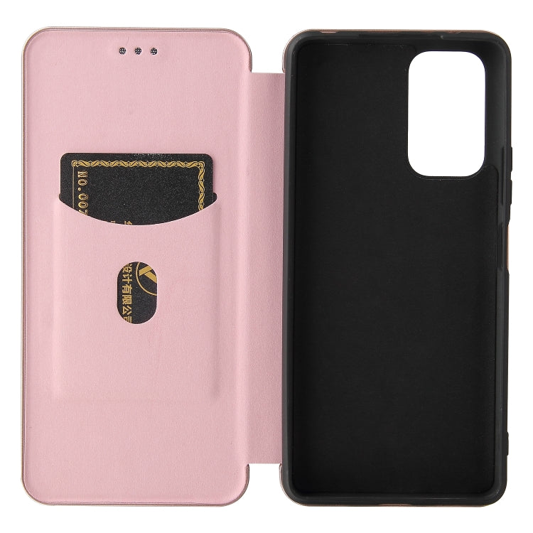 For Xiaomi Redmi Note 10 Pro Max Carbon Fiber Texture Horizontal Flip TPU + PC + PU Leather Case with Card Slot