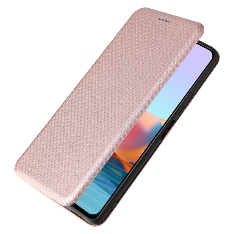 For Xiaomi Redmi Note 10 Pro Max Carbon Fiber Texture Horizontal Flip TPU + PC + PU Leather Case with Card Slot