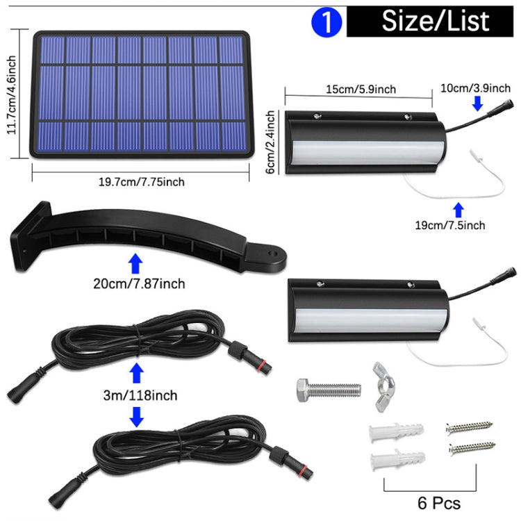Pull-Switch 2 in 1 Solar Light 60-LEDs Landscape Courtyard Wall Lamp, Light Color:Warm Light