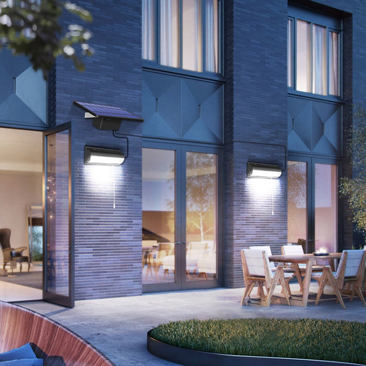 Pull-Switch 2 in 1 Solar Light 60-LEDs Landscape Courtyard Wall Lamp, Light Color:Warm Light