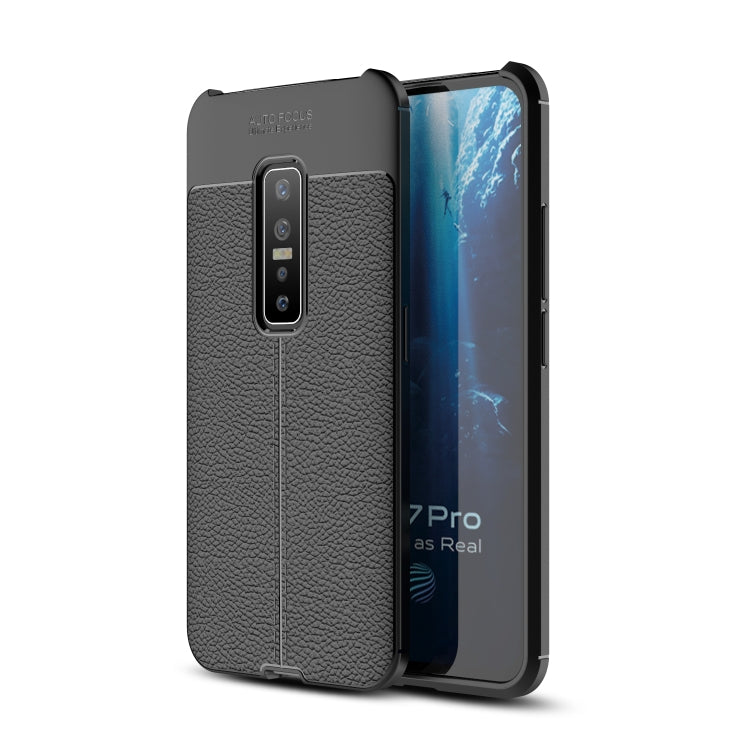 For Vivo V17 Pro Litchi Texture TPU Shockproof Protective Case