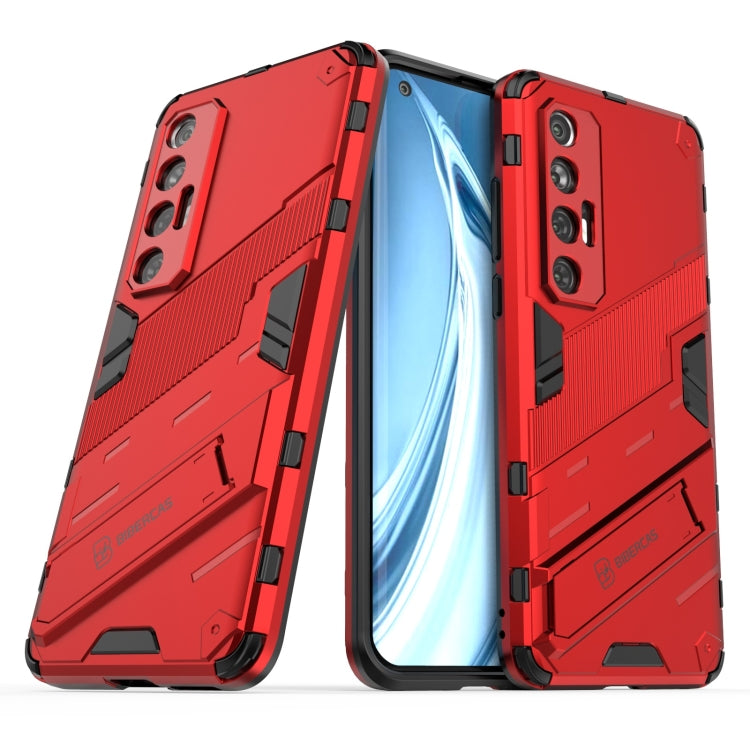 For Xiaomi Mi 10S Punk Armor 2 in 1 PC + TPU Shockproof Case with Invisible Holder