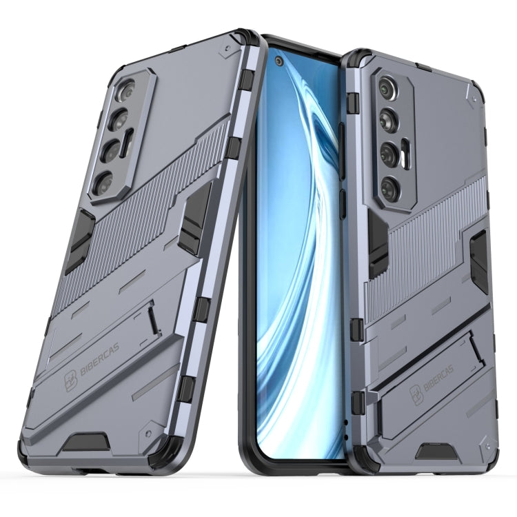 For Xiaomi Mi 10S Punk Armor 2 in 1 PC + TPU Shockproof Case with Invisible Holder
