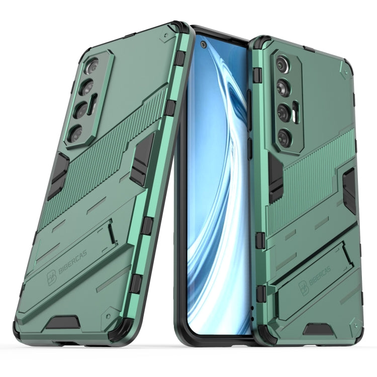 For Xiaomi Mi 10S Punk Armor 2 in 1 PC + TPU Shockproof Case with Invisible Holder