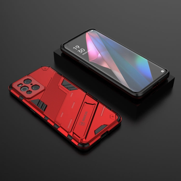 For OPPO Find X3 Punk Armor 2 in 1 PC + TPU Shockproof Case with Invisible Holder
