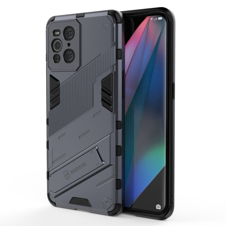 For OPPO Find X3 Punk Armor 2 in 1 PC + TPU Shockproof Case with Invisible Holder