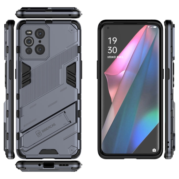 For OPPO Find X3 Punk Armor 2 in 1 PC + TPU Shockproof Case with Invisible Holder