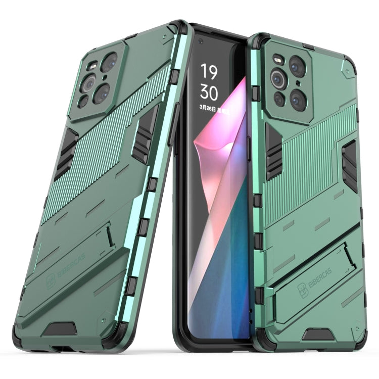 For OPPO Find X3 Punk Armor 2 in 1 PC + TPU Shockproof Case with Invisible Holder