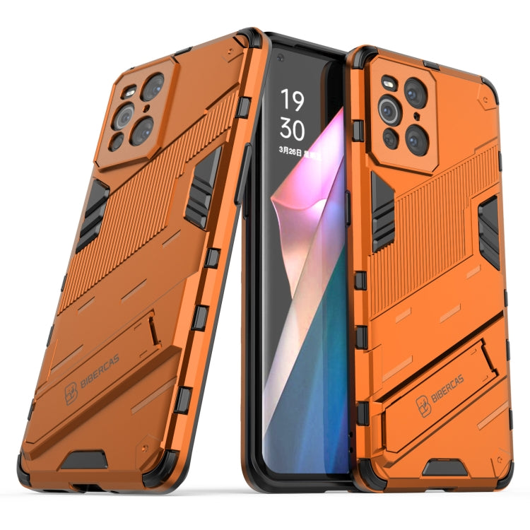 For OPPO Find X3 Punk Armor 2 in 1 PC + TPU Shockproof Case with Invisible Holder