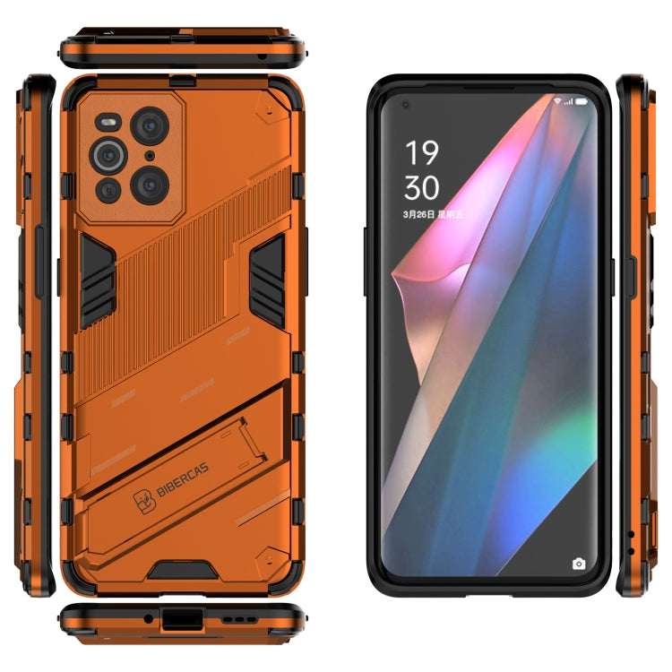 For OPPO Find X3 Punk Armor 2 in 1 PC + TPU Shockproof Case with Invisible Holder