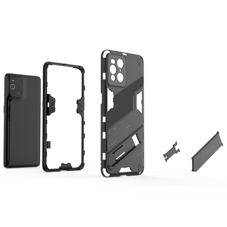 For OPPO Find X3 Punk Armor 2 in 1 PC + TPU Shockproof Case with Invisible Holder