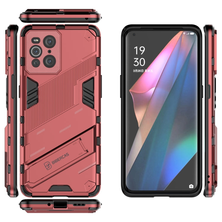 For OPPO Find X3 Punk Armor 2 in 1 PC + TPU Shockproof Case with Invisible Holder