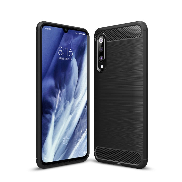For Xiaomi Mi 9 Pro 5G Brushed Texture Carbon Fiber TPU Protective Case