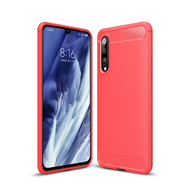 For Xiaomi Mi 9 Pro 5G Brushed Texture Carbon Fiber TPU Protective Case