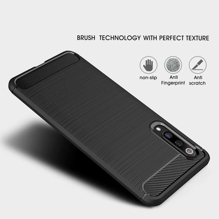For Xiaomi Mi 9 Pro 5G Brushed Texture Carbon Fiber TPU Protective Case