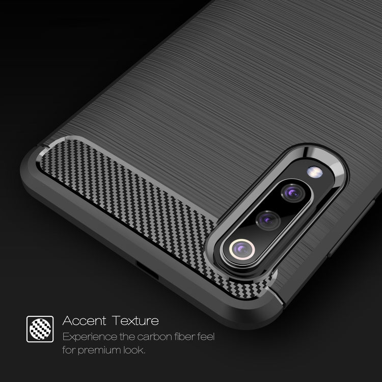 For Xiaomi Mi 9 Pro 5G Brushed Texture Carbon Fiber TPU Protective Case