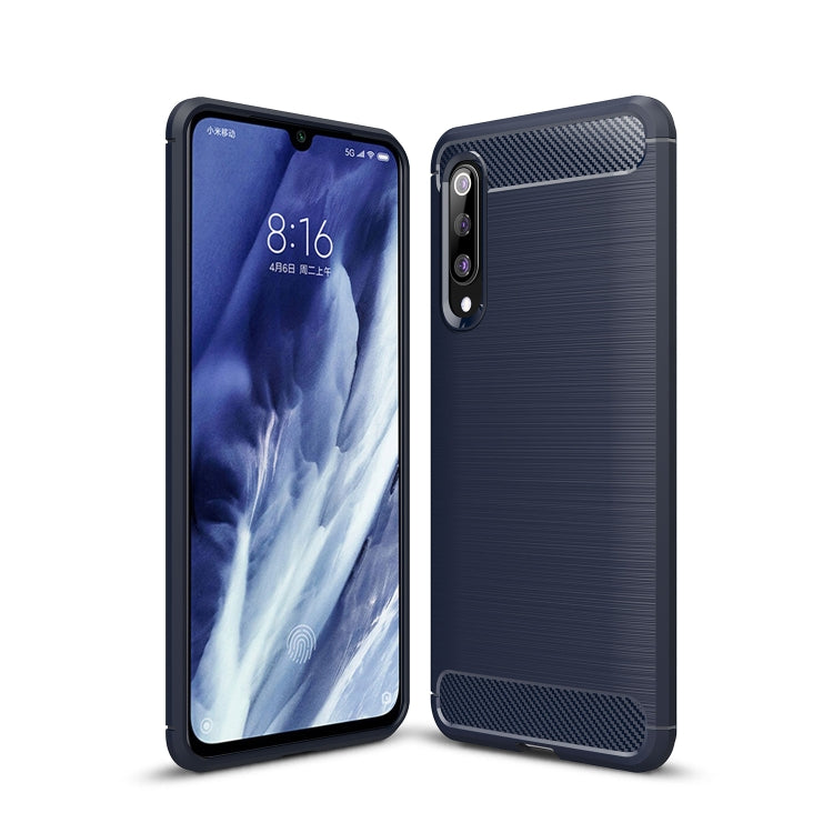 For Xiaomi Mi 9 Pro 5G Brushed Texture Carbon Fiber TPU Protective Case