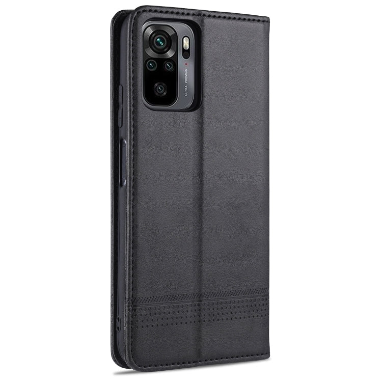 For Xiaomi Redmi Note 10 AZNS Magnetic Calf Texture Horizontal Flip Leather Case with Card Slots & Holder & Wallet