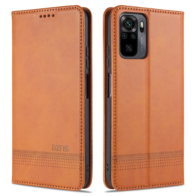 For Xiaomi Redmi Note 10 AZNS Magnetic Calf Texture Horizontal Flip Leather Case with Card Slots & Holder & Wallet