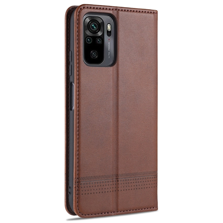 For Xiaomi Redmi Note 10S AZNS Magnetic Calf Texture Horizontal Flip Leather Case with Card Slots & Holder & Wallet