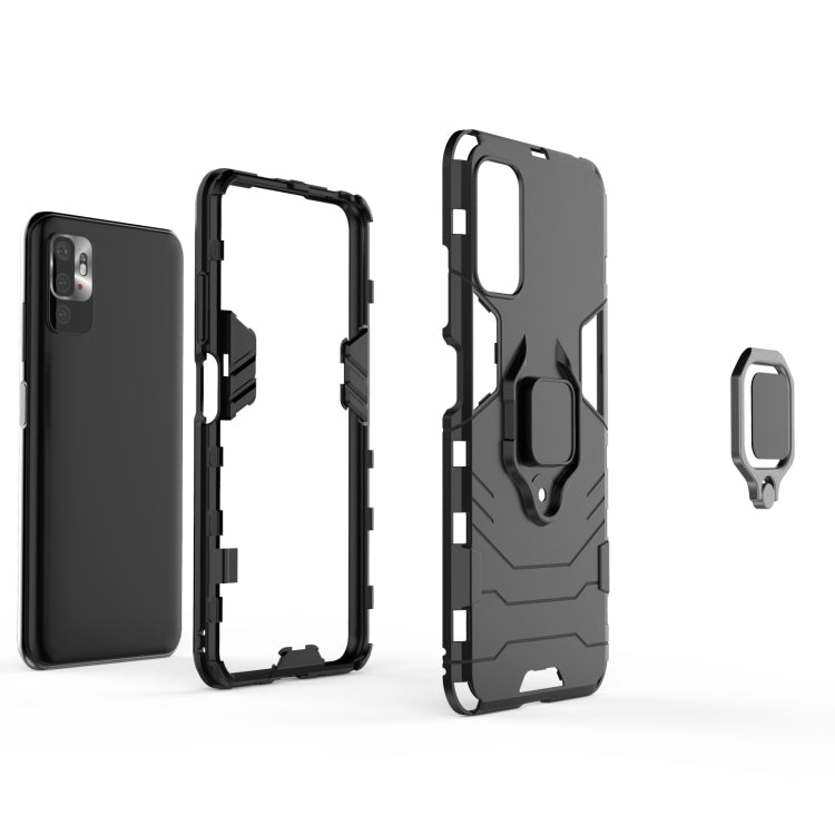 For Xiaomi Redmi Note 10 5G Shockproof PC + TPU Protective Case with Magnetic Ring Holder