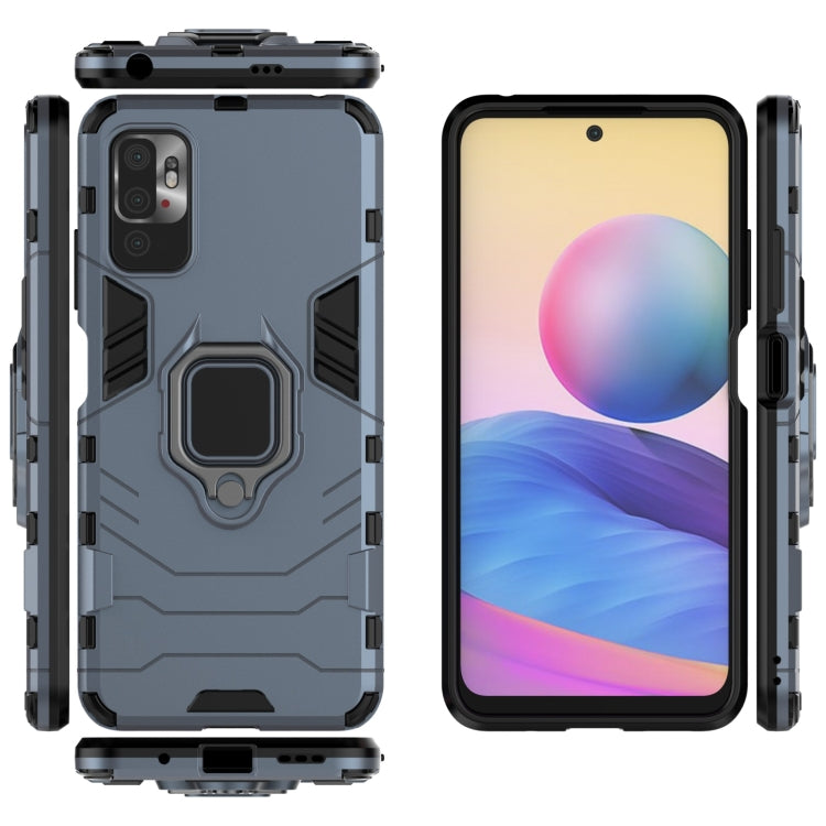 For Xiaomi Redmi Note 10 5G Shockproof PC + TPU Protective Case with Magnetic Ring Holder