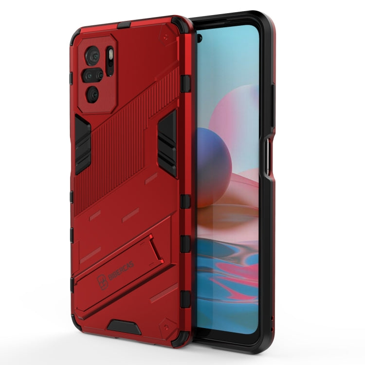 For Xiaomi Redmi Note 10 Punk Armor 2 in 1 PC + TPU Shockproof Case with Invisible Holder
