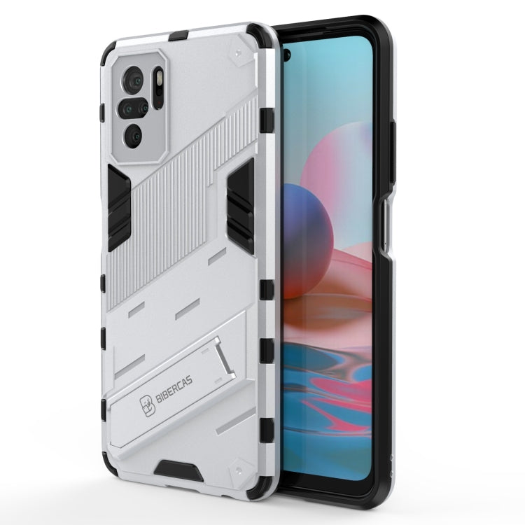 For Xiaomi Redmi Note 10 Punk Armor 2 in 1 PC + TPU Shockproof Case with Invisible Holder