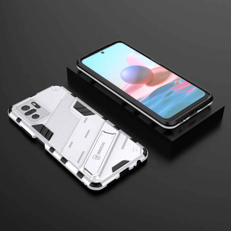 For Xiaomi Redmi Note 10 Punk Armor 2 in 1 PC + TPU Shockproof Case with Invisible Holder