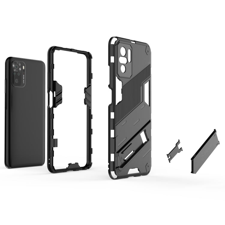 For Xiaomi Redmi Note 10 Punk Armor 2 in 1 PC + TPU Shockproof Case with Invisible Holder