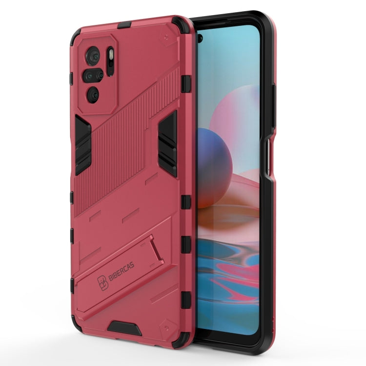 For Xiaomi Redmi Note 10 Punk Armor 2 in 1 PC + TPU Shockproof Case with Invisible Holder