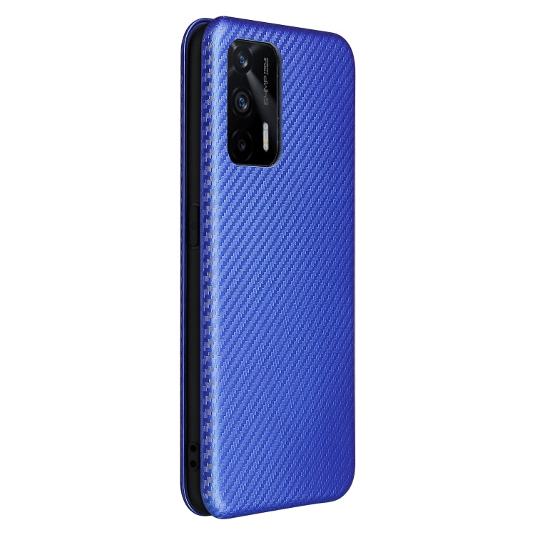 For OPPO Realme GT 5G Carbon Fiber Texture Horizontal Flip TPU + PC + PU Leather Case with Card Slot