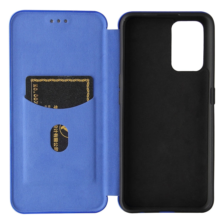 For OPPO Realme GT 5G Carbon Fiber Texture Horizontal Flip TPU + PC + PU Leather Case with Card Slot