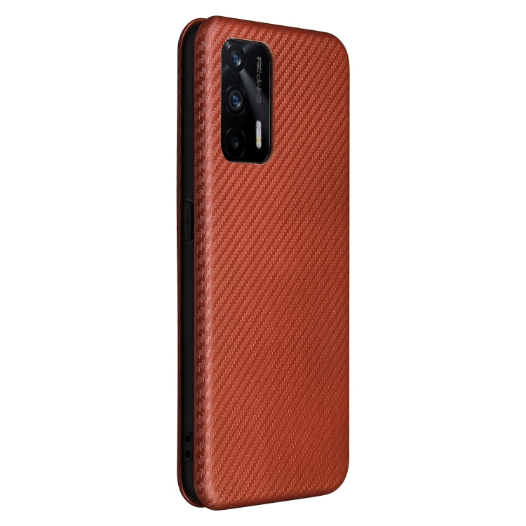 For OPPO Realme GT 5G Carbon Fiber Texture Horizontal Flip TPU + PC + PU Leather Case with Card Slot