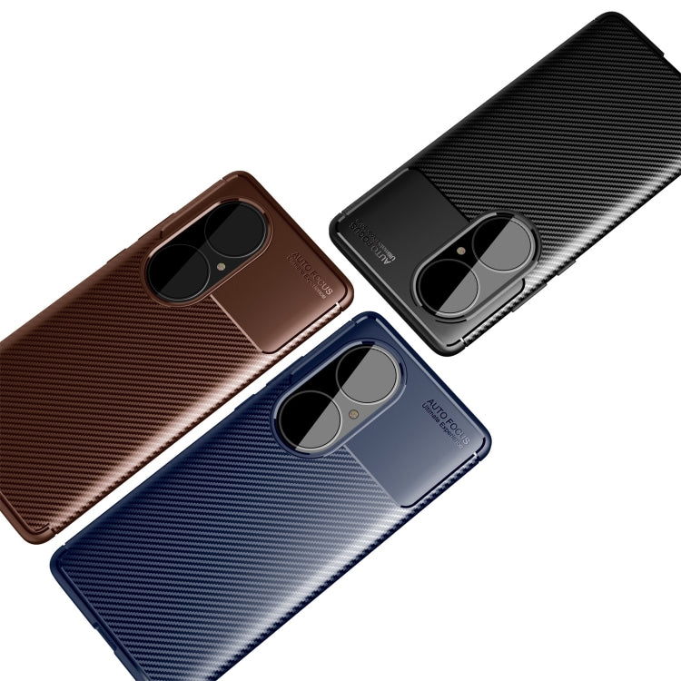 For Huawei P50 Pro Carbon Fiber Texture Shockproof TPU Case