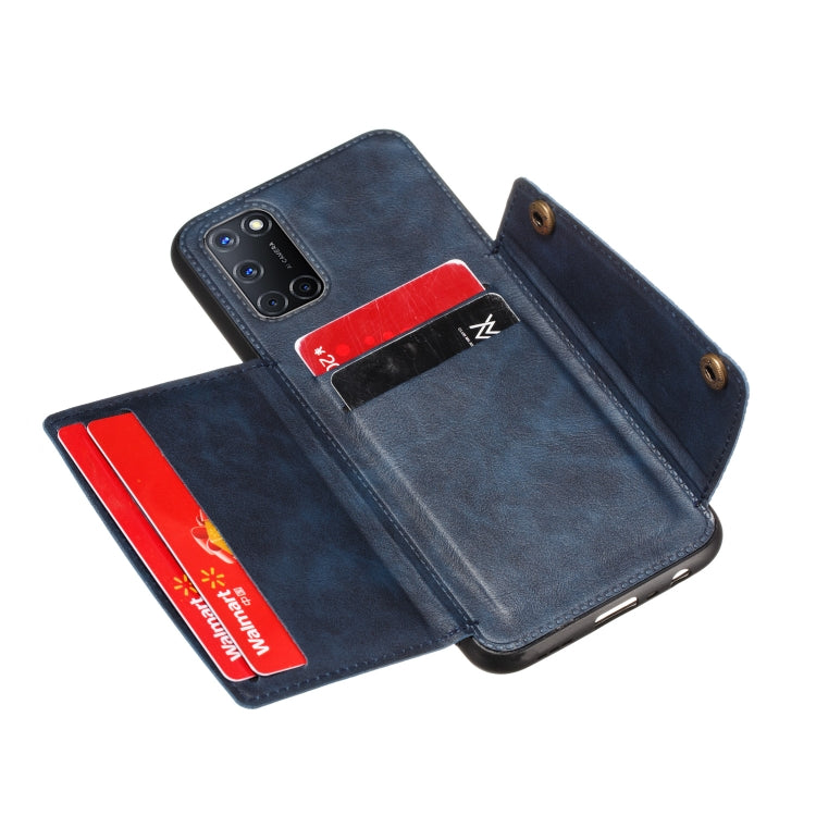 For OPPO A93 5G Double Buckle PU + TPU Shockproof Magnetic Protective Case with Card Slots & Holder